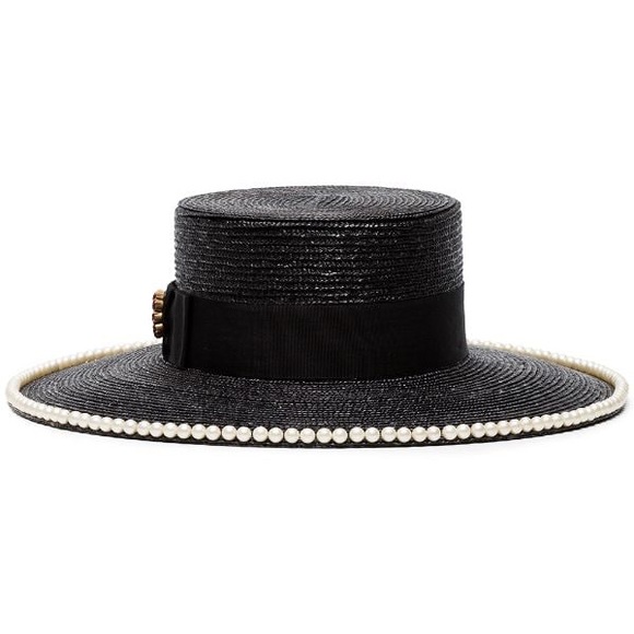 Gucci Notte Pearl Embellished Straw Hat - Picture 4 of 8